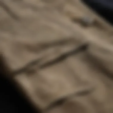 Close-up of high-quality fabric used in cargo pants