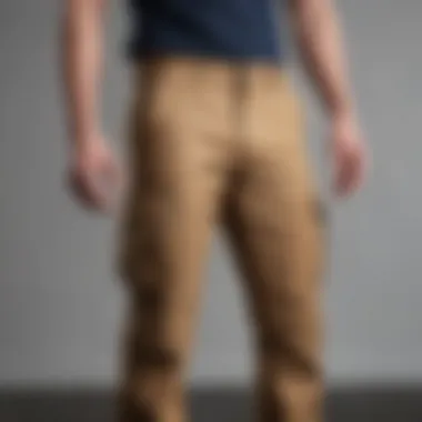 A well-fitted pair of cargo pants displayed on a mannequin