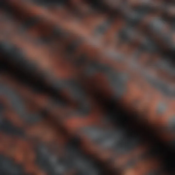 Close-up of fabric texture and print details