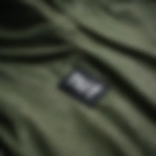 Close-up of the HUF Anorak showcasing its fabric texture and color