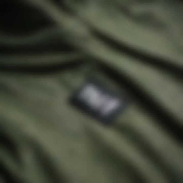 Close-up of the HUF Anorak showcasing its fabric texture and color