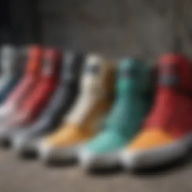 Various colorways of the Supra Skytop displayed together