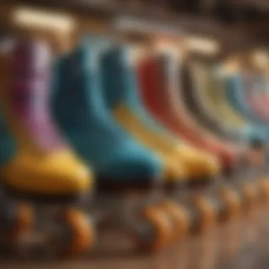 Diverse Roller Skates Collection Vibrant display of roller skates in various colors and styles.