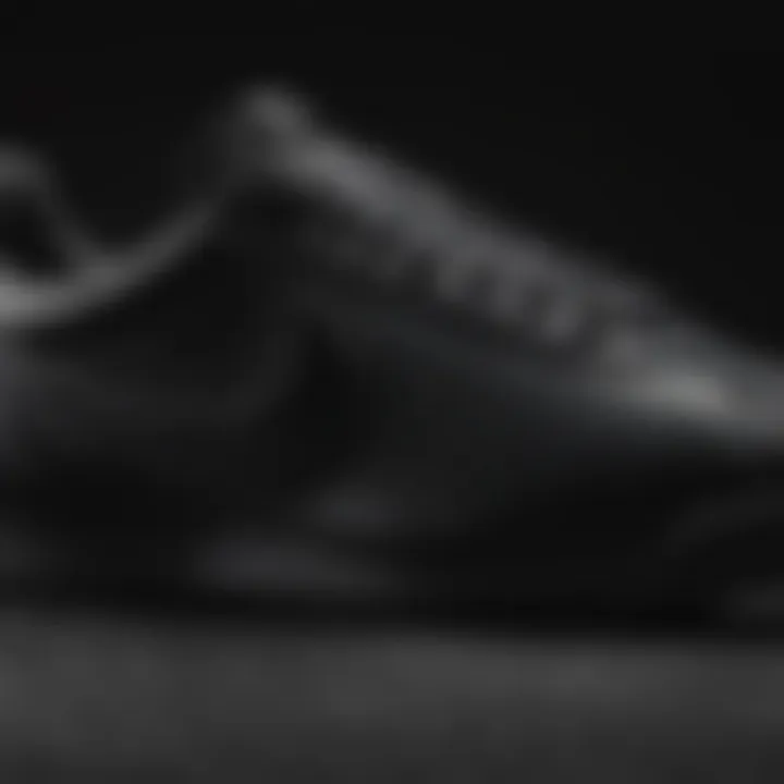 Close-up of the material texture of the Nike Cortez Triple Black Nylon