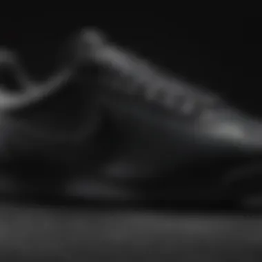 Detailing the Material Texture of the Nike Cortez Triple Black Nylon Close-up of the material texture of the Nike Cortez Triple Black Nylon