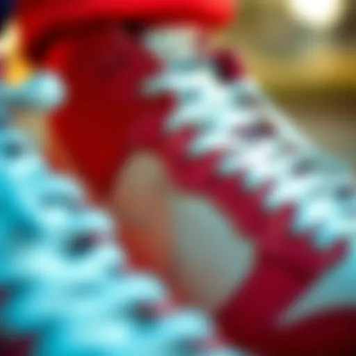 A close-up view of the Nike SD Dunk High showcasing its unique design elements