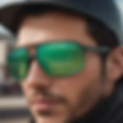 Detailed view of Oakley Sutro Black Ink Prizm Jade sunglasses showcasing frame design