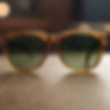 Close-up of sunglasses emphasizing quality materials