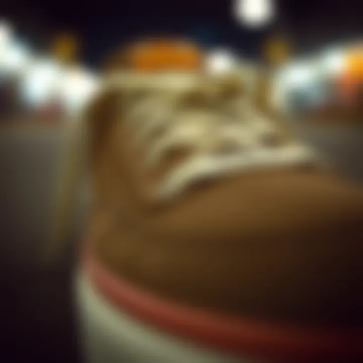 Close-up view highlighting the intricate design and material of RDBLA shoes.