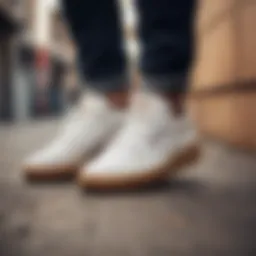 Reebok Club C Double Vintage sneaker in a skateboarding environment