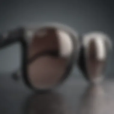 Close-up of the texture and innovative design of rubberized Ray-Bans