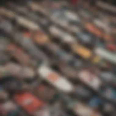 Quality Second-Hand Skateboarding Vans Second-hand skateboarding vans neatly arranged for sale