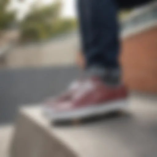 Stylish Seeley shoes on a skateboarding ramp