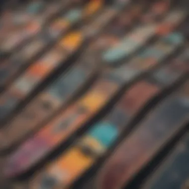 Diverse Designs in Skate Culture A display of various customizable skateboard designs