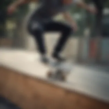 A skateboarder performing tricks with a customized deck