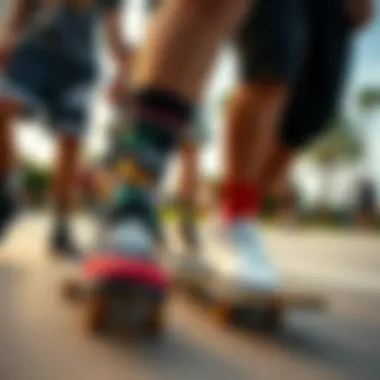 Group of skateboarders wearing Stance socks