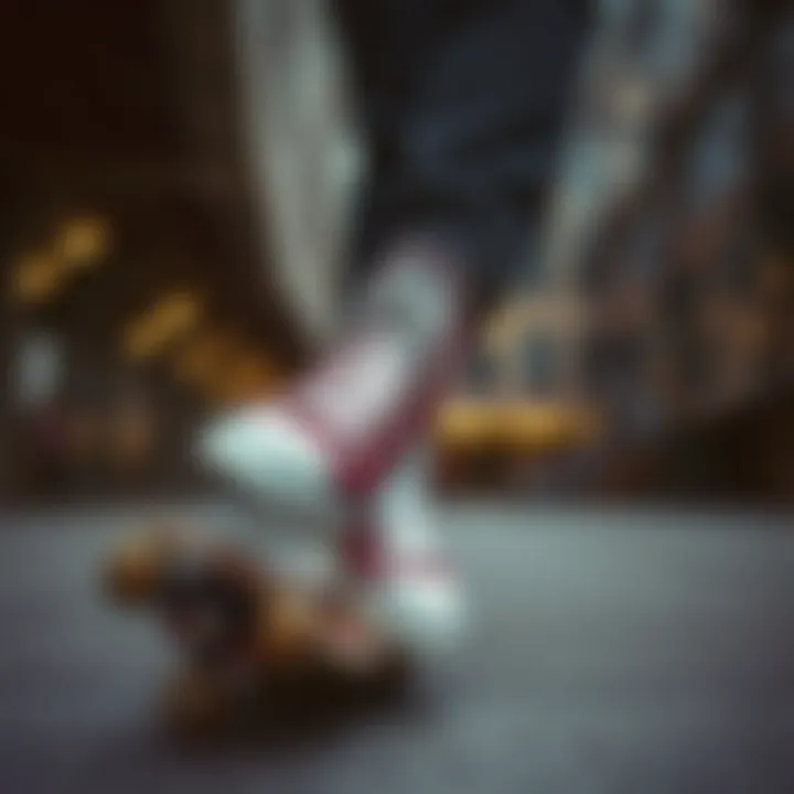 Urban Style: Hi Lugged Converse in Skate Culture Stylish skateboarder showcasing Hi Lugged Converse in urban setting