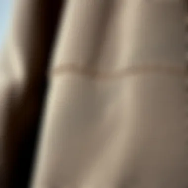 Fabric and Craftsmanship of the Taupe Sweatshirt Close-up of fabric texture and stitching details on a taupe sweatshirt, highlighting quality and durability.