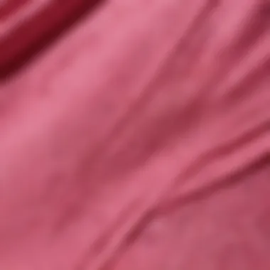 Close-up of textured fabric of bright pink bike shorts