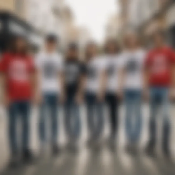 Group of skaters wearing affordable graphic tees