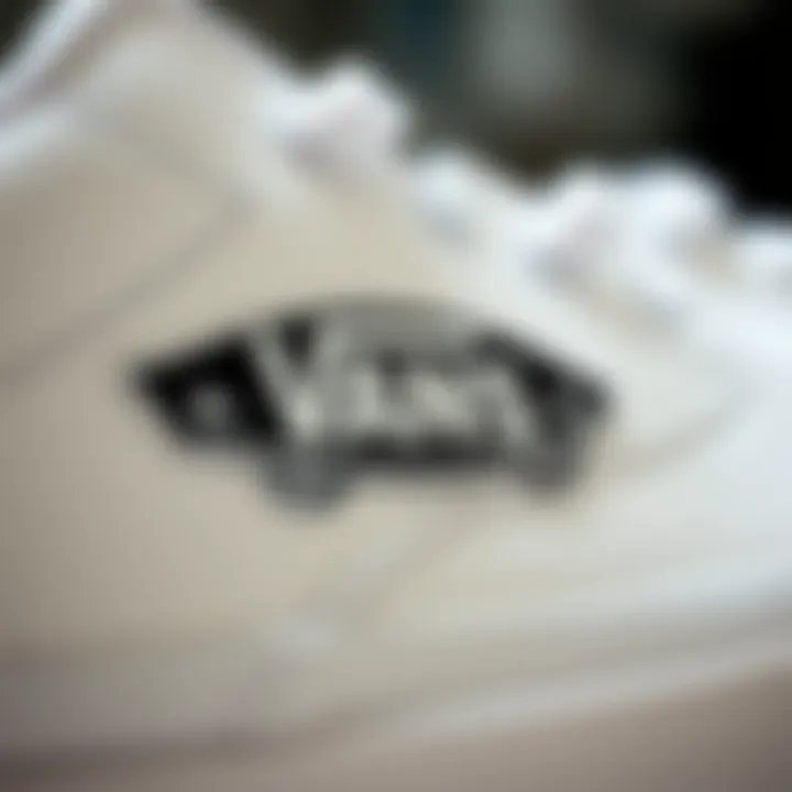 Close-up of the white Vans logo on the side
