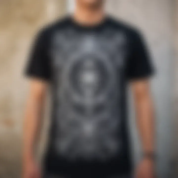 Artistic representation of a bleach tee shirt with intricate designs