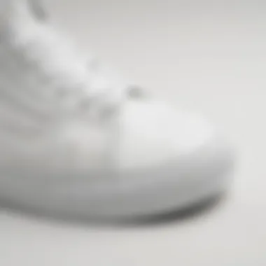 Close-up of the texture of true white Vans material