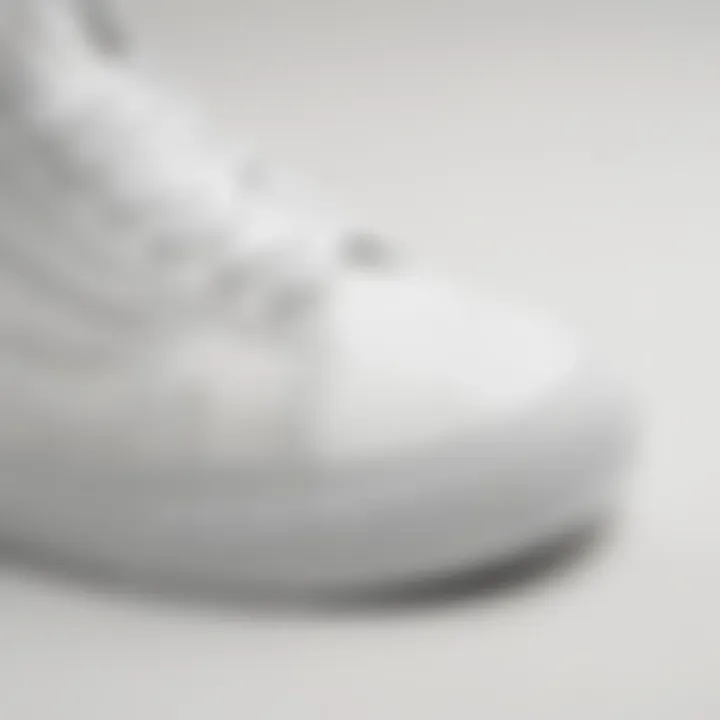 Close-up of the texture of true white Vans material