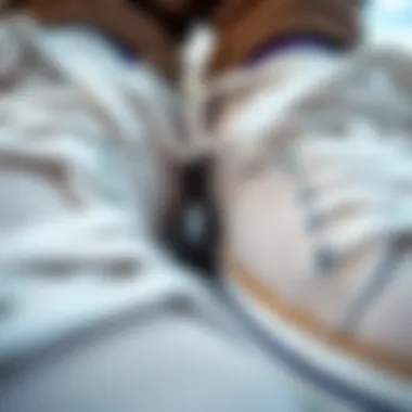 Material and Texture of White Reef Shoes Close-up of the material and texture of white reef shoes