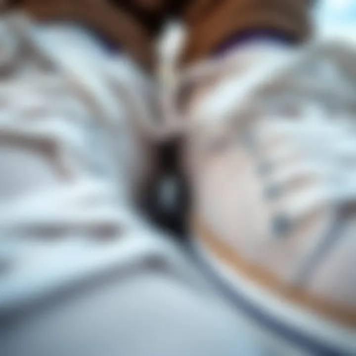 Material and Texture of White Reef Shoes Close-up of the material and texture of white reef shoes