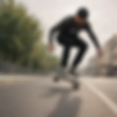 Skater using pads while performing tricks