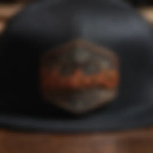 A close-up of The Hundreds hat showcasing intricate stitching and logo design