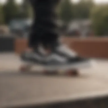 Vans shoes displayed alongside skateboard gear