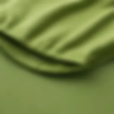 Close-up of the fabric texture of a lime green hoodie