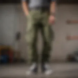 A stylish skater demonstrating the practicality of belted cargo pants during a trick.
