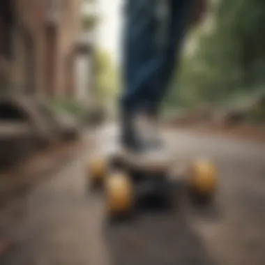 Roots of Skitching Historical representation of skitching's origins in early skateboarding culture.