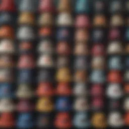 Stylish assortment of bucket hats showcasing various colors and patterns