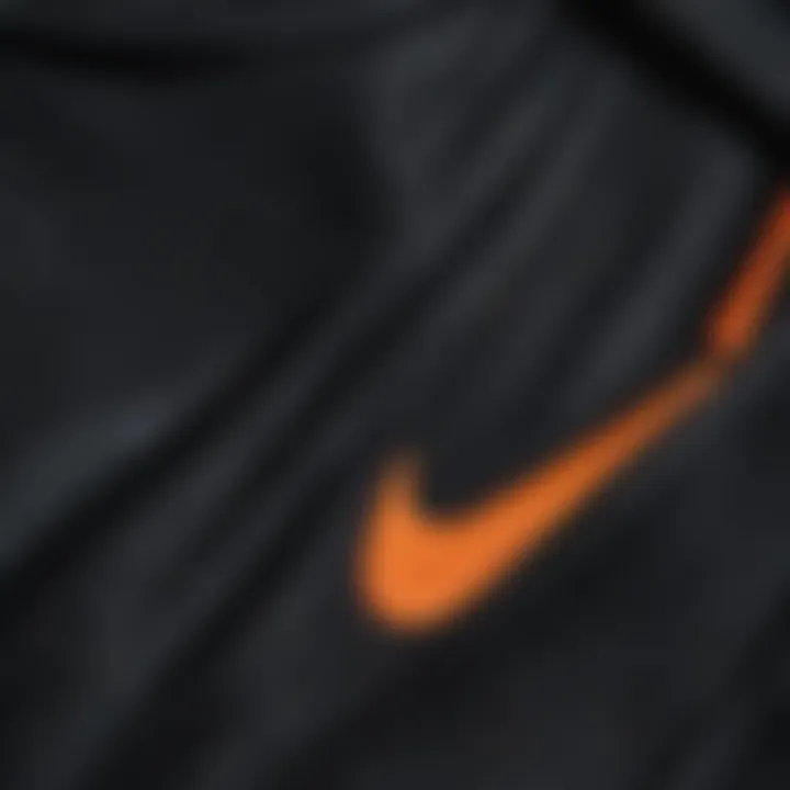 Close-up of fabric texture of the Nike hoodie