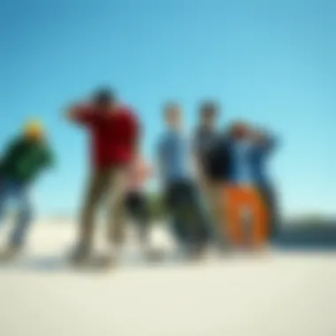 Group of skaters showcasing different styles of Top Sider Vans