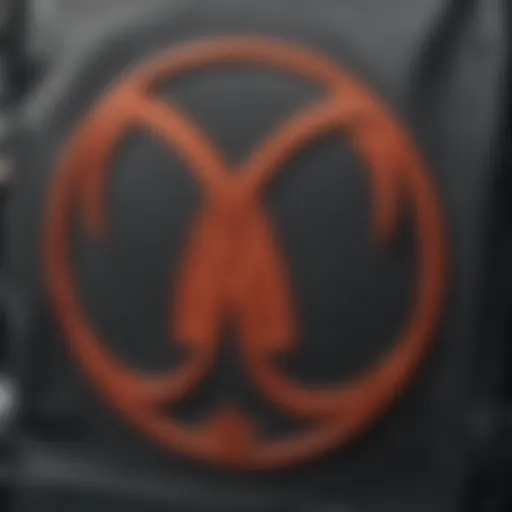 Close-up of the Trefoil logo on the Adidas backpack