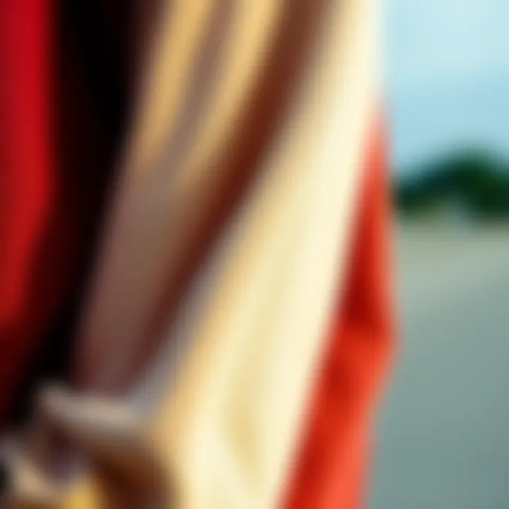 Close-up of fabric textures used in baggy long sleeves, emphasizing material diversity