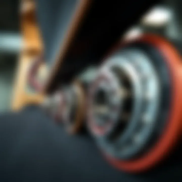 Close-up view of skateboard bearings showcasing precision engineering