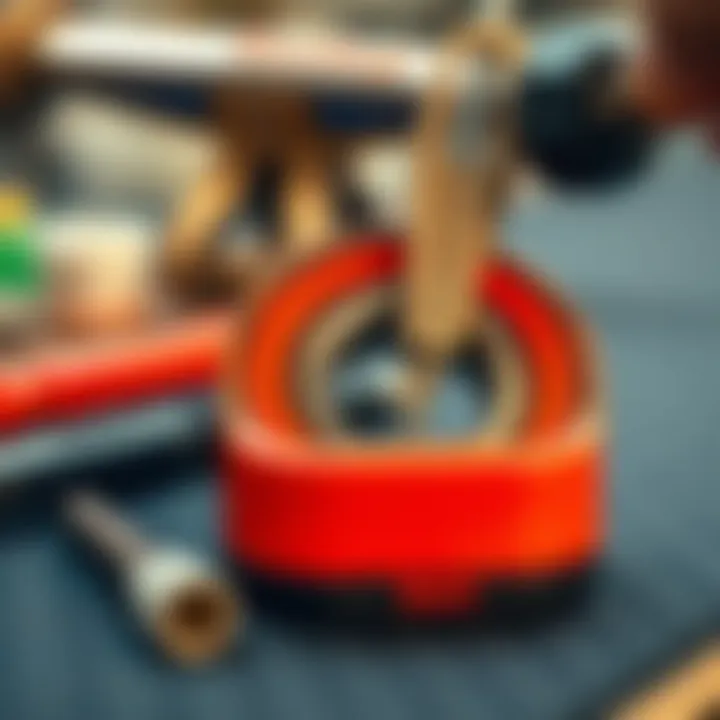 Maintenance tips for skateboard bearings featuring cleaning tools