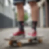 Stylish Vans no show socks displayed on a skateboard