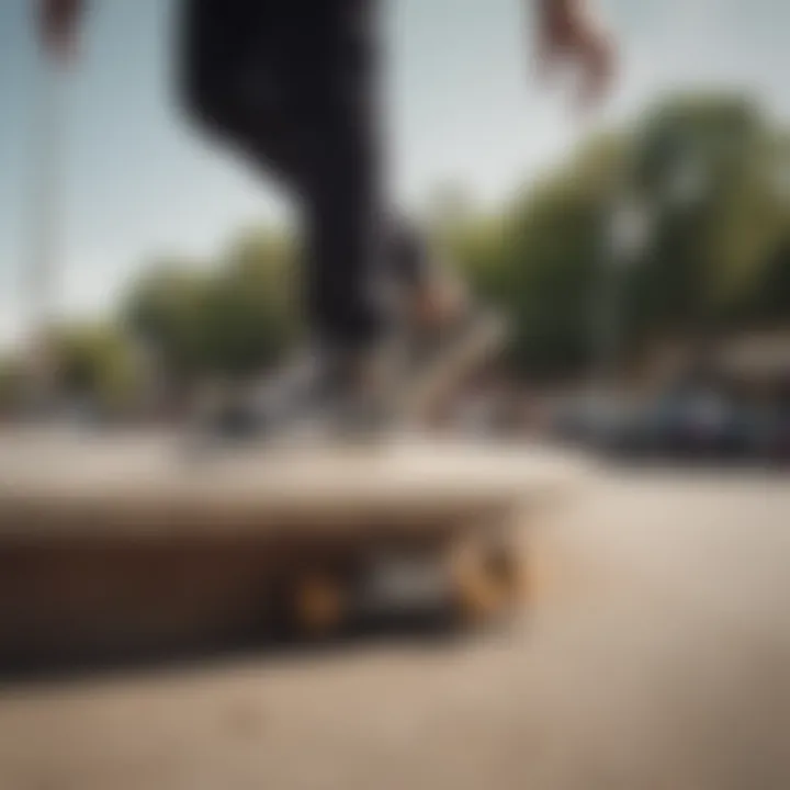 A skateboarder wearing Vans Old Skool in action