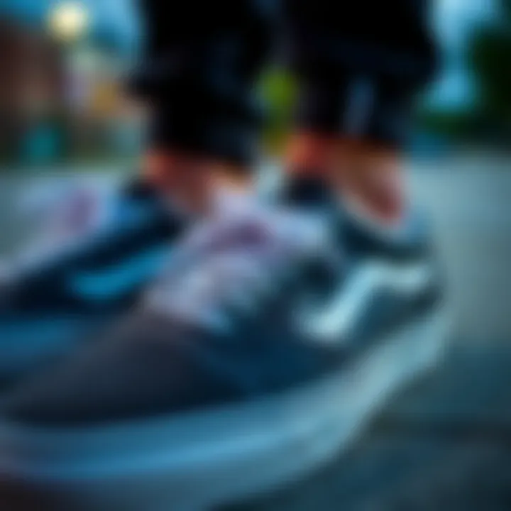 Close-up of the intricate details and textures of Vans Pride sneakers