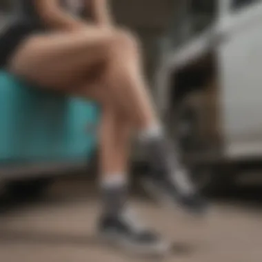 A woman showcasing the comfort of Vans no show socks