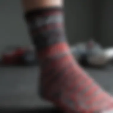 Close-up of the fabric and design features of Vans socks