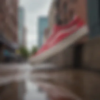 Versatility of Vans Ultrajust EXO MTE in Urban Environments Vans Ultrajust EXO MTE shoes on an urban skateboarding surface, highlighting their versatility.